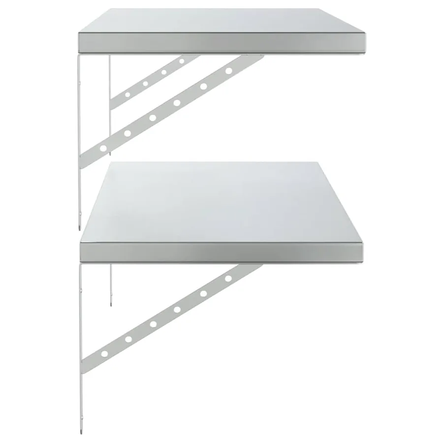 Étagères murales 2 pcs 100x40 cm argenté acier inoxydable - 6