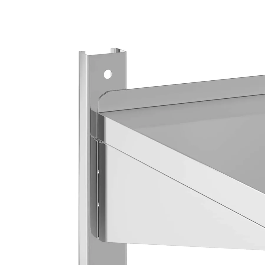 Étagère murale à 2 niveaux 75x30x60 cm argenté acier inoxydable - 8
