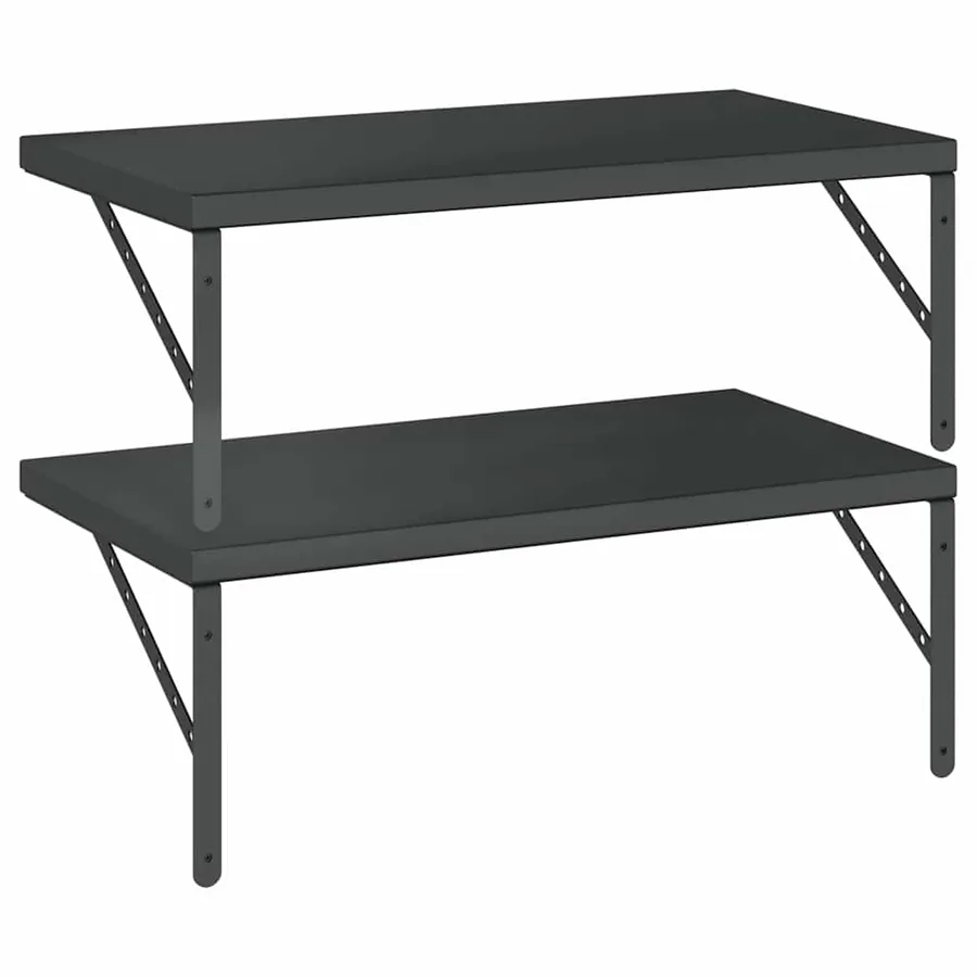 Étagères murales 2 pcs 75x40 cm noir acier inoxydable - 7