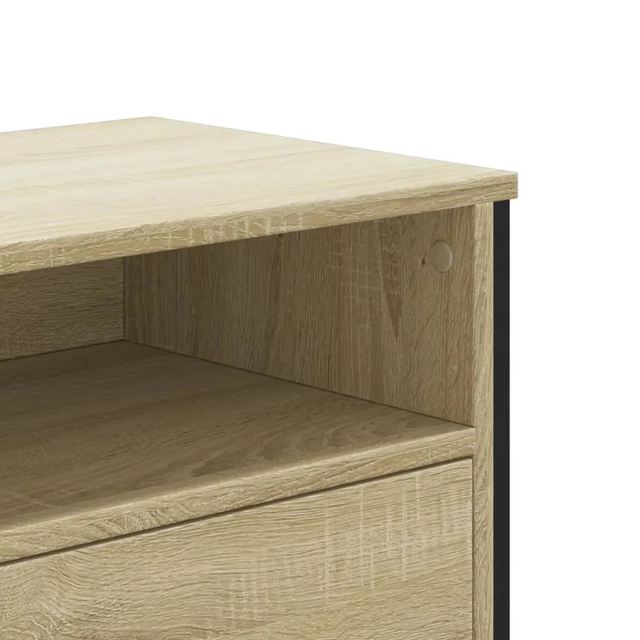 Meuble TV chêne sonoma 122x34x41 cm bois d'ingénierie - 8
