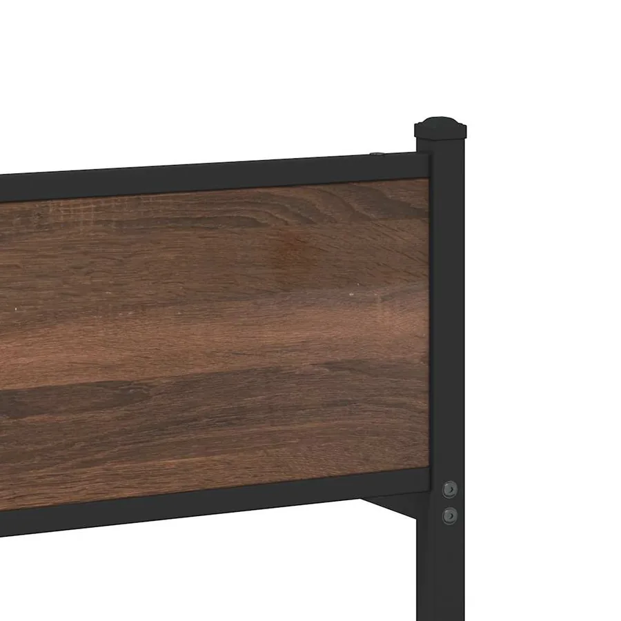 Cadre de lit en métal sans matelas chêne marron 140x190 cm - 8