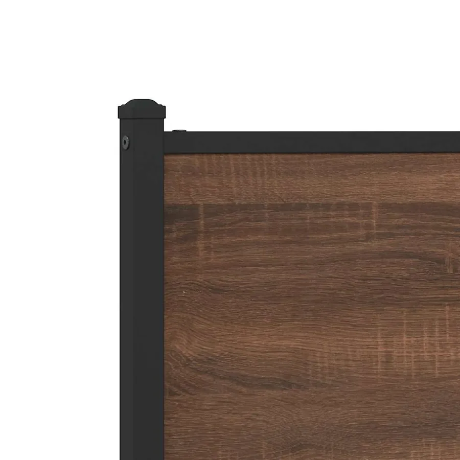 Cadre de lit en métal sans matelas chêne marron 160x200 cm - 8