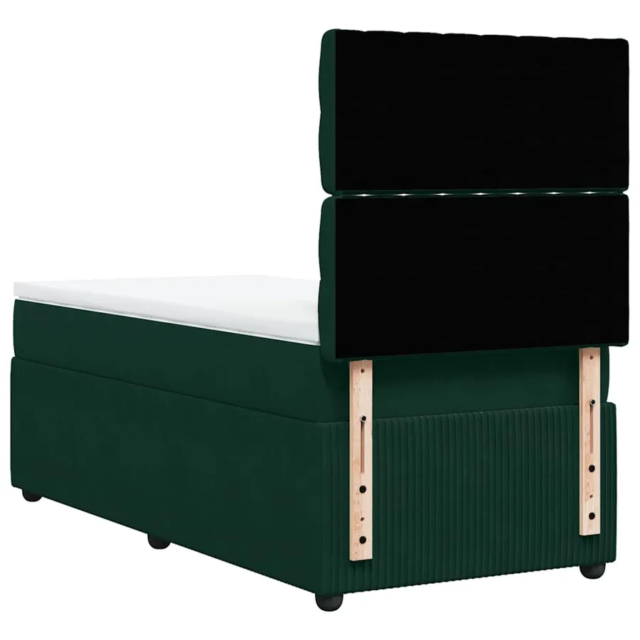 Sommier à lattes de lit et matelas Vert foncé 80x200 cm Velours - 6
