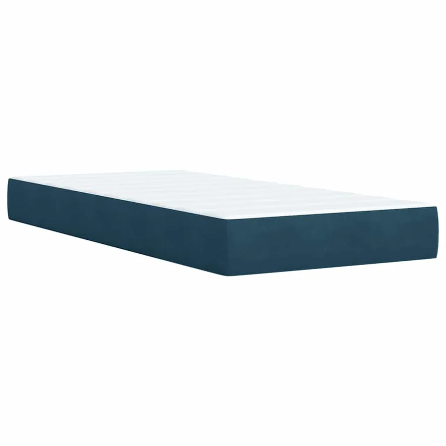 Sommier à lattes de lit avec matelas bleu 80x200 cm velours - 11