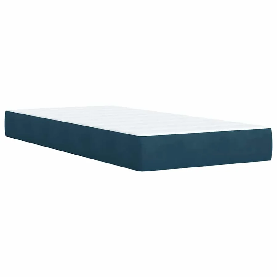 Sommier à lattes de lit avec matelas bleu 80x200 cm velours - 10