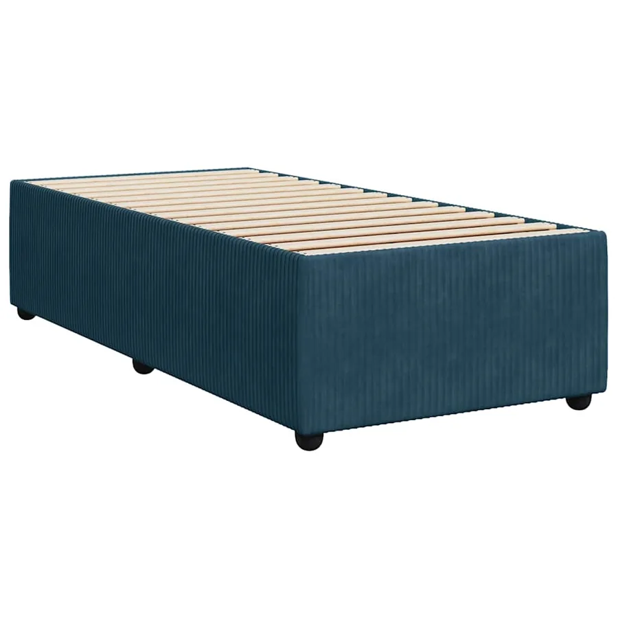 Sommier à lattes de lit avec matelas bleu 80x200 cm velours - 9
