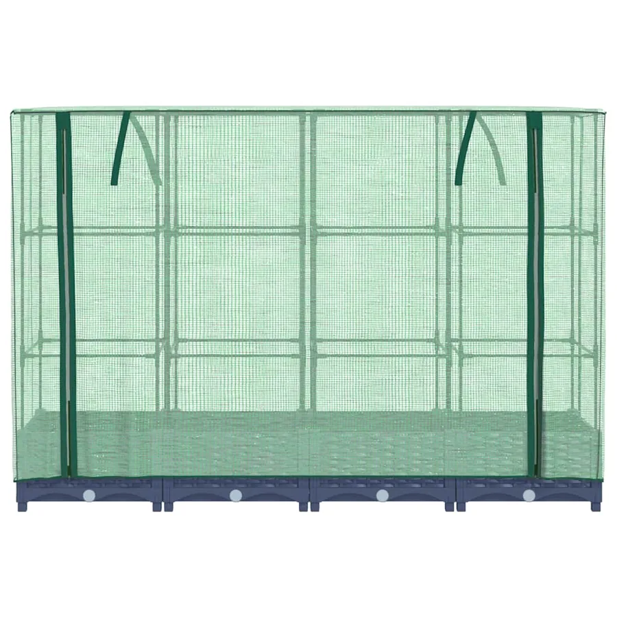 Lit surélevé avec housse de serre aspect rotin 160 x 40 x 123 cm - 4