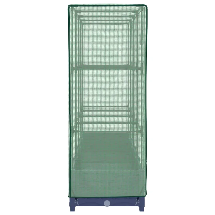 Lit surélevé avec housse de serre aspect rotin 160 x 40 x 123 cm - 5