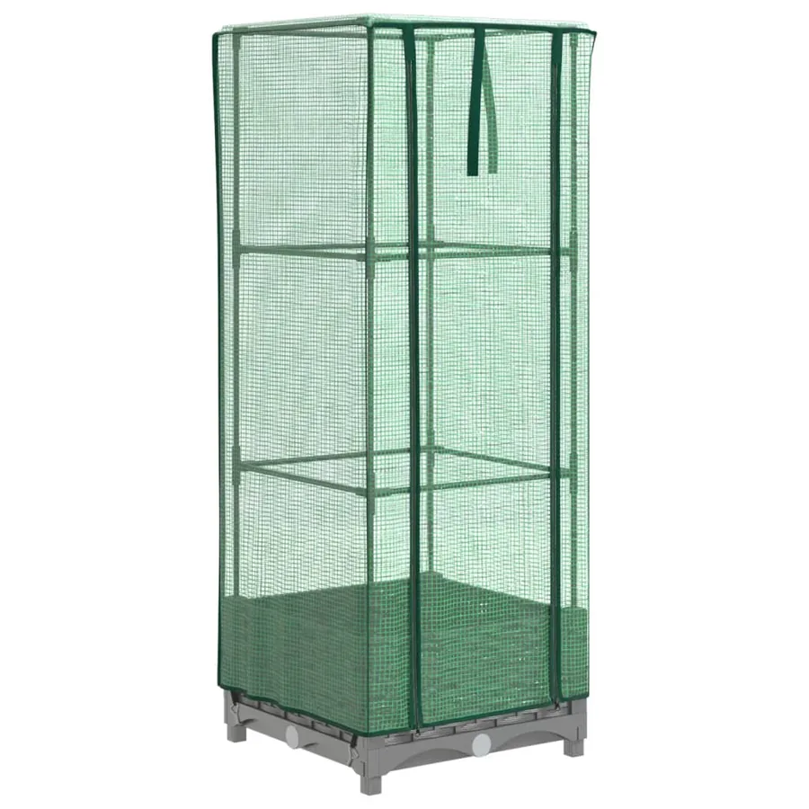 Jardinière surélevée avec housse aspect rotin 40x40x123 cm - 2