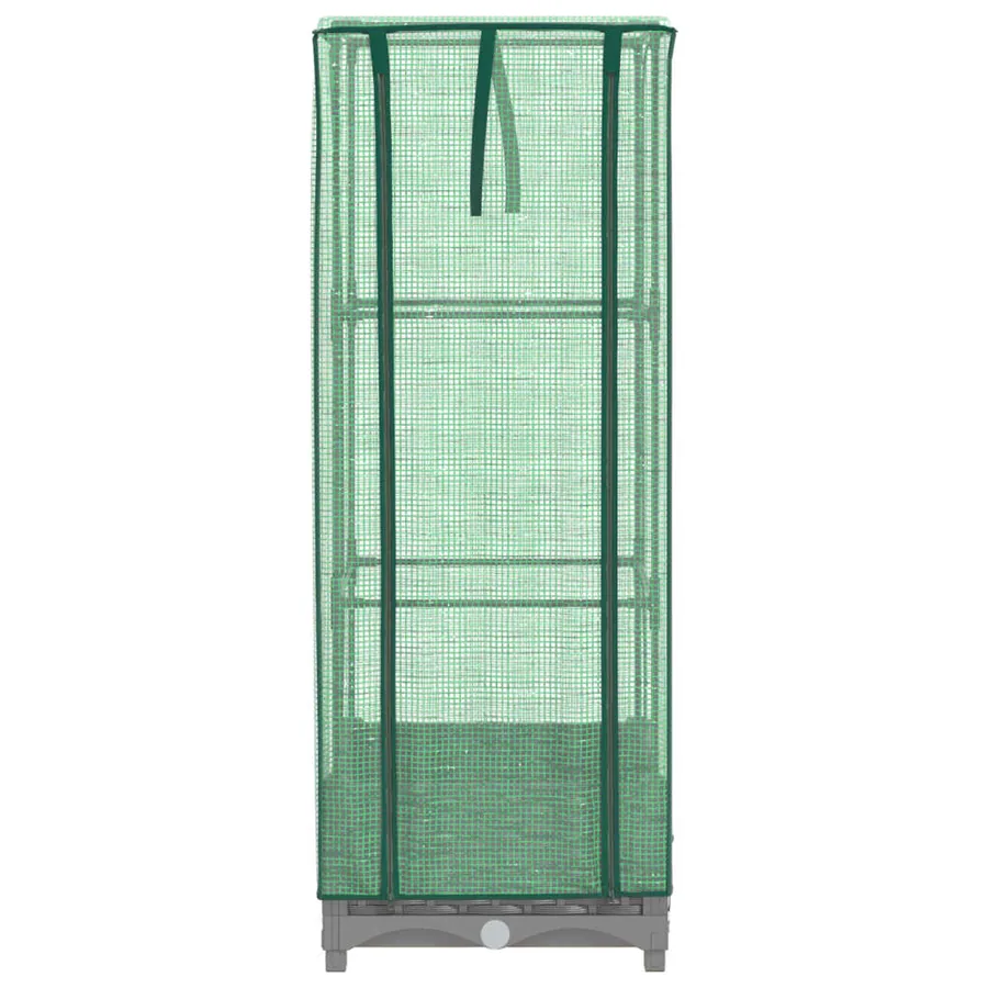 Jardinière surélevée avec housse aspect rotin 40x40x123 cm - 4