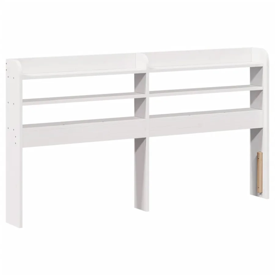 Cadre de lit et tête de lit blanc 140x190 cm bois de pin massif - 6