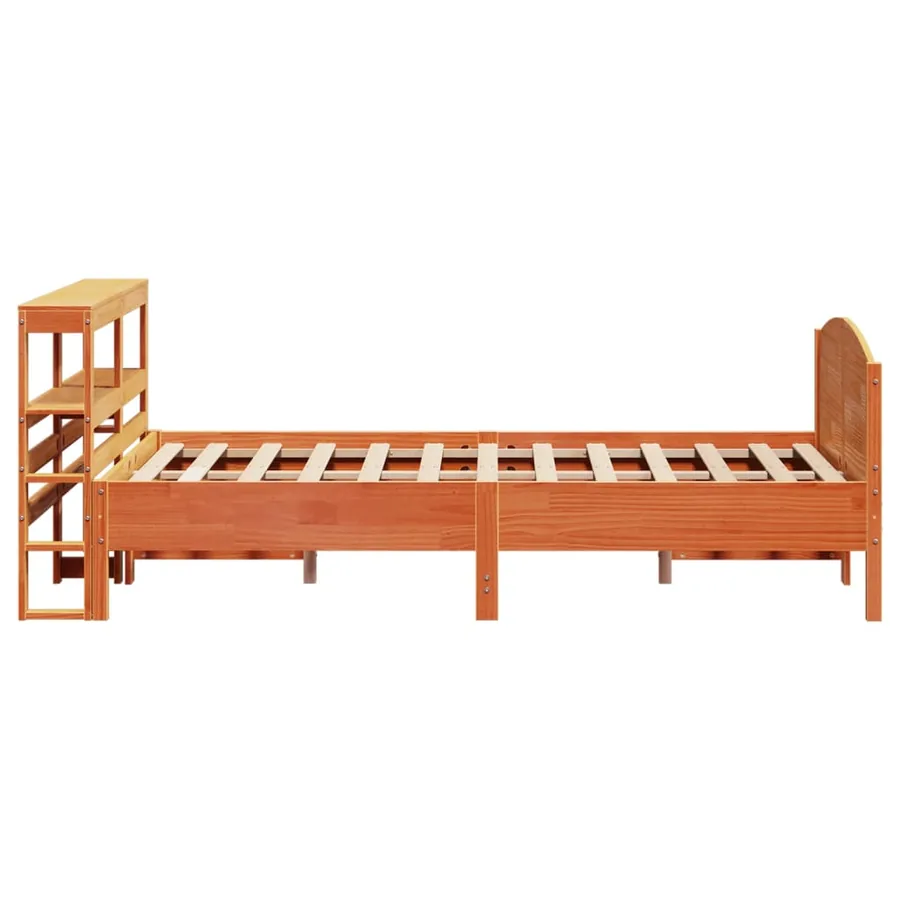Cadre de lit sans matelas cire marron 120x200cm bois pin massif - 5