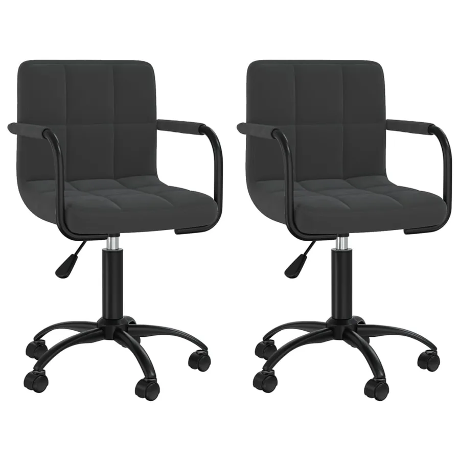 Chaises pivotantes à manger lot de 2 noir velours - 2
