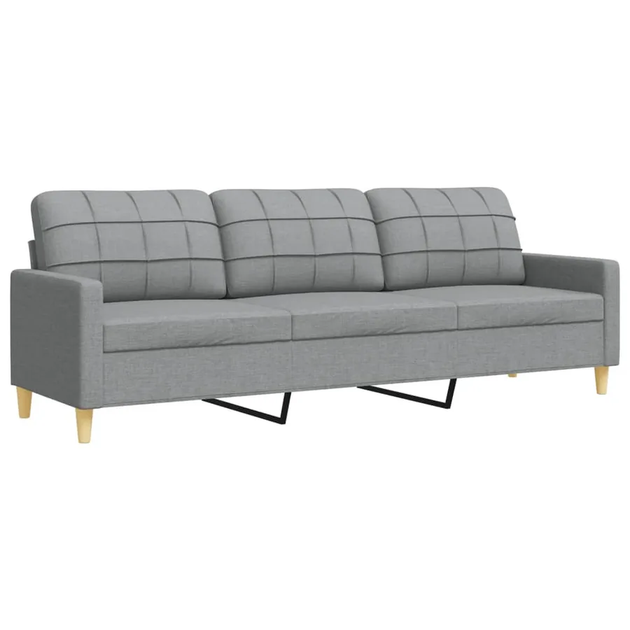 Ensemble de canapés 3 pcs coussins décoratifs gris clair tissu - 6