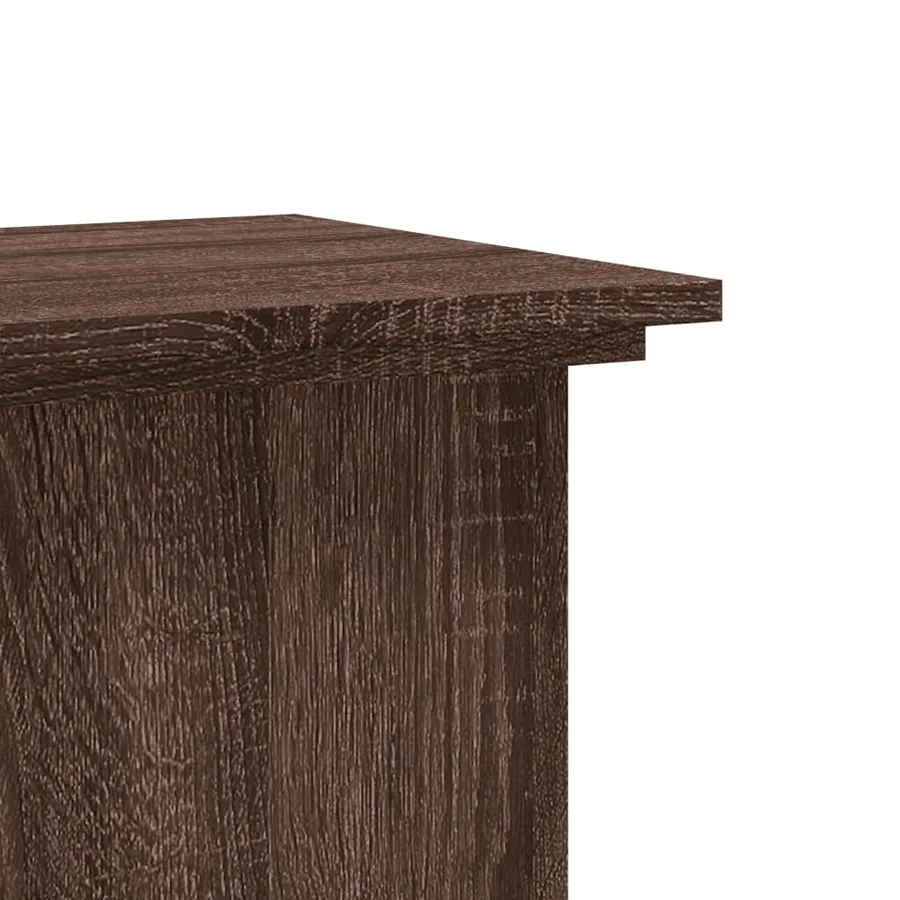 Support pour plantes chêne marron 33x33x80 cm bois d'ingénierie - 6