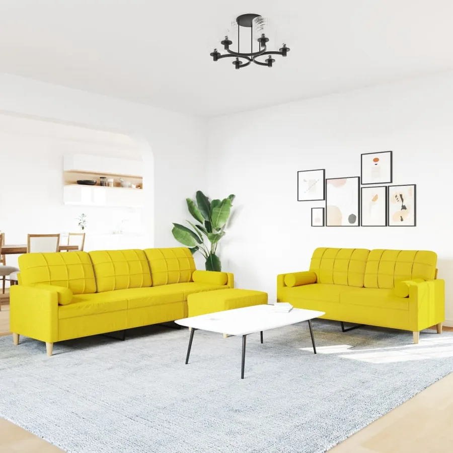 Ensemble de canapés 3 pcs repose-pied et coussins décoratifs - 3