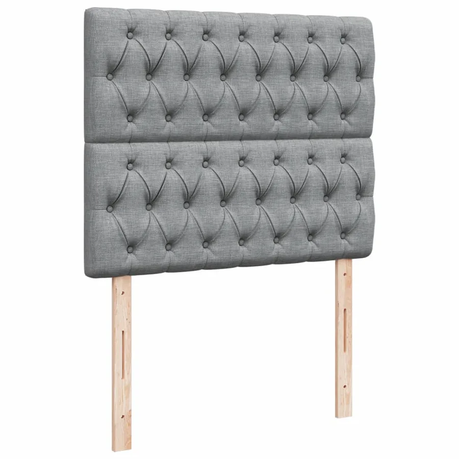 Sommier à lattes de lit avec matelas Gris clair 120x200cm Tissu - 9