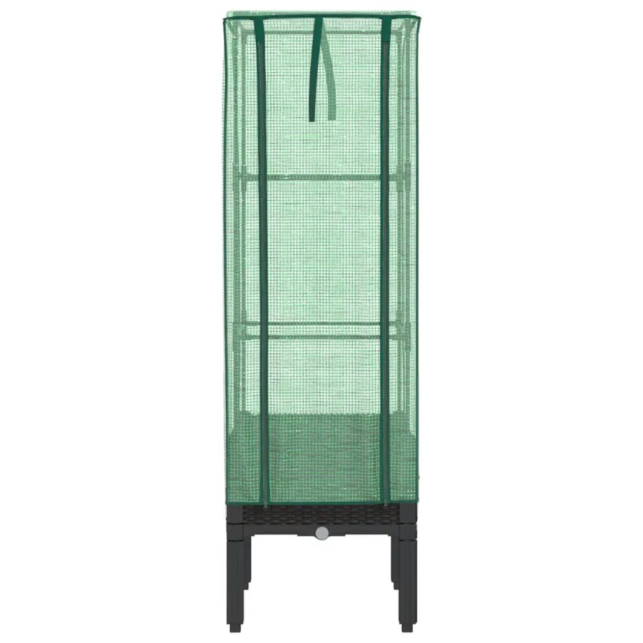 Jardinière surélevée avec housse aspect rotin 40x40x140 cm - 4