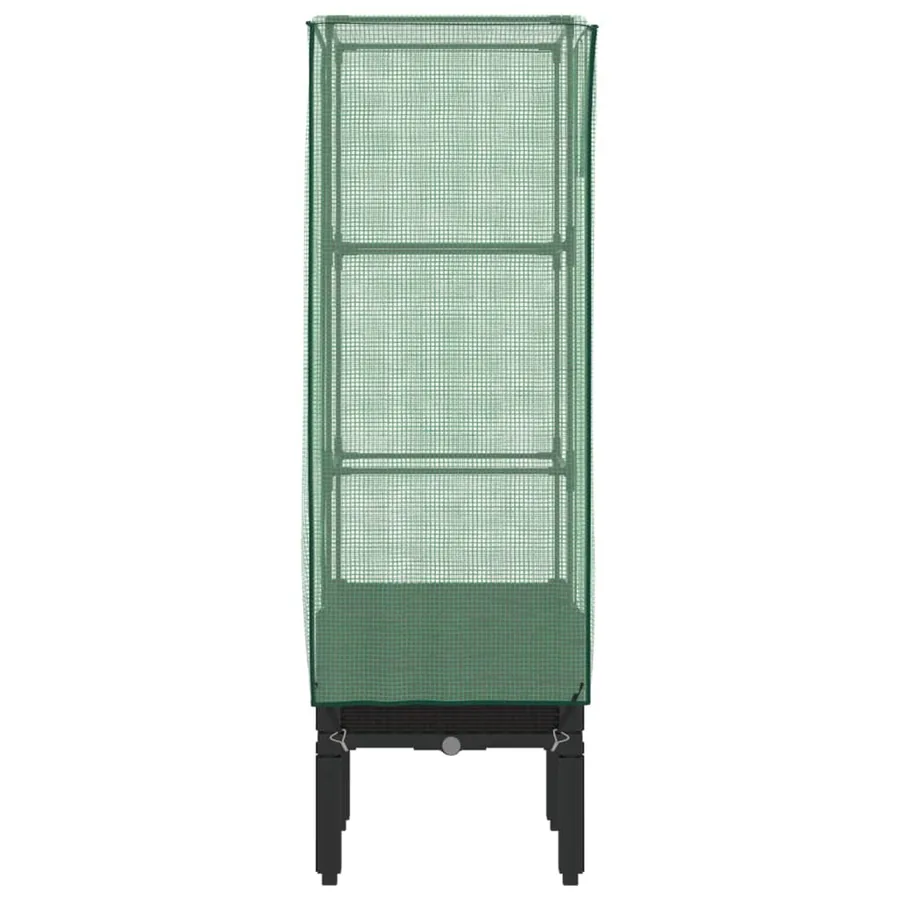 Jardinière surélevée avec housse aspect rotin 40x40x140 cm - 5