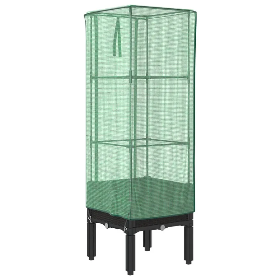 Jardinière surélevée avec housse aspect rotin 40x40x140 cm - 6