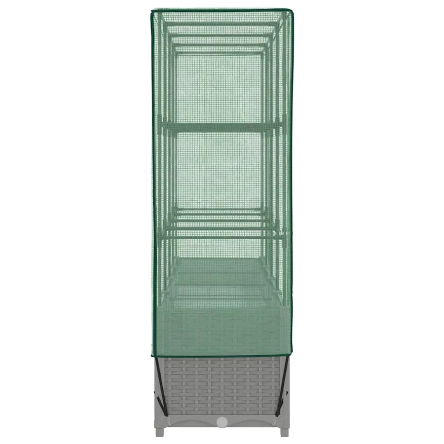 Jardinière surélevée avec housse aspect rotin 160x40x138 cm - 5