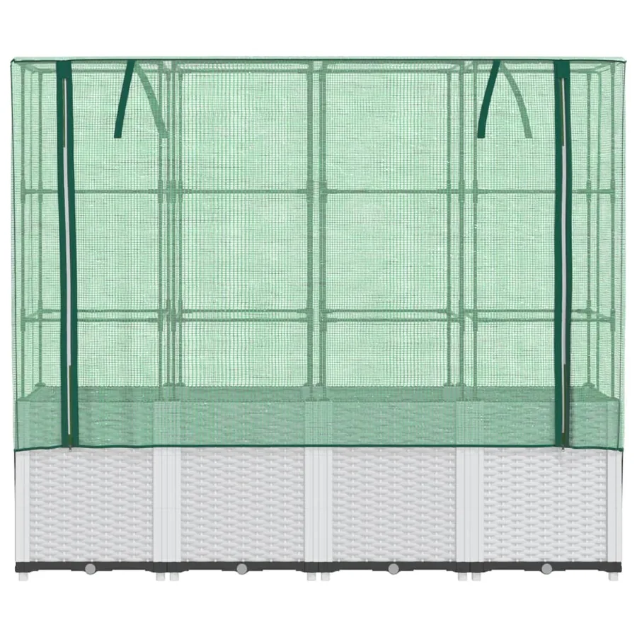 Jardinière surélevée avec housse aspect rotin 160x40x153 cm - 4