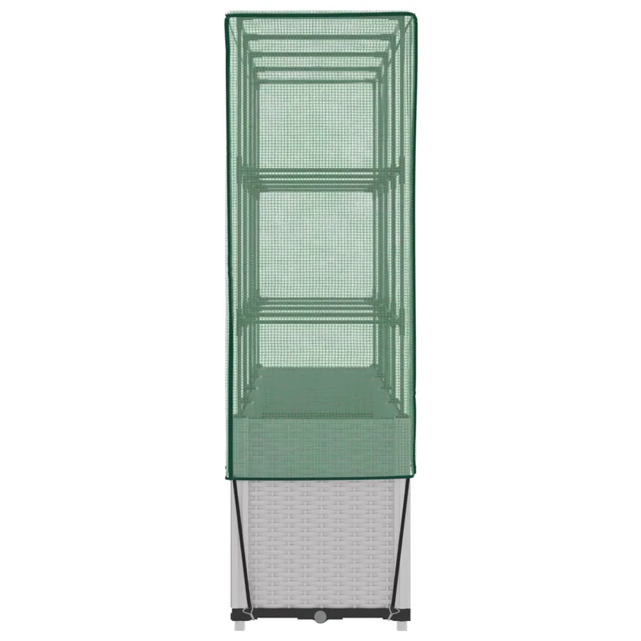 Jardinière surélevée avec housse aspect rotin 160x40x153 cm - 5