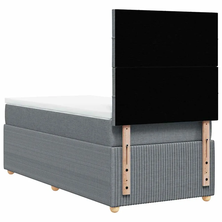 Sommier à lattes de lit et matelas Gris clair 90x190 cm Tissu - 6