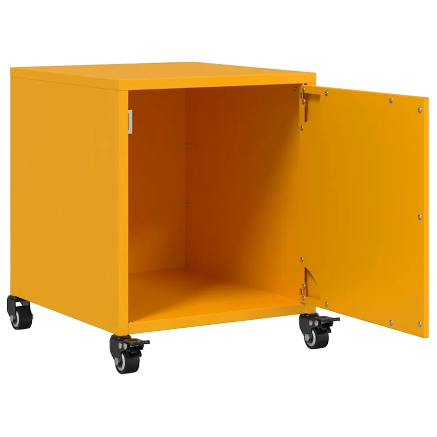 Table de chevet jaune moutarde 36x39x43,5 cm acier - 10