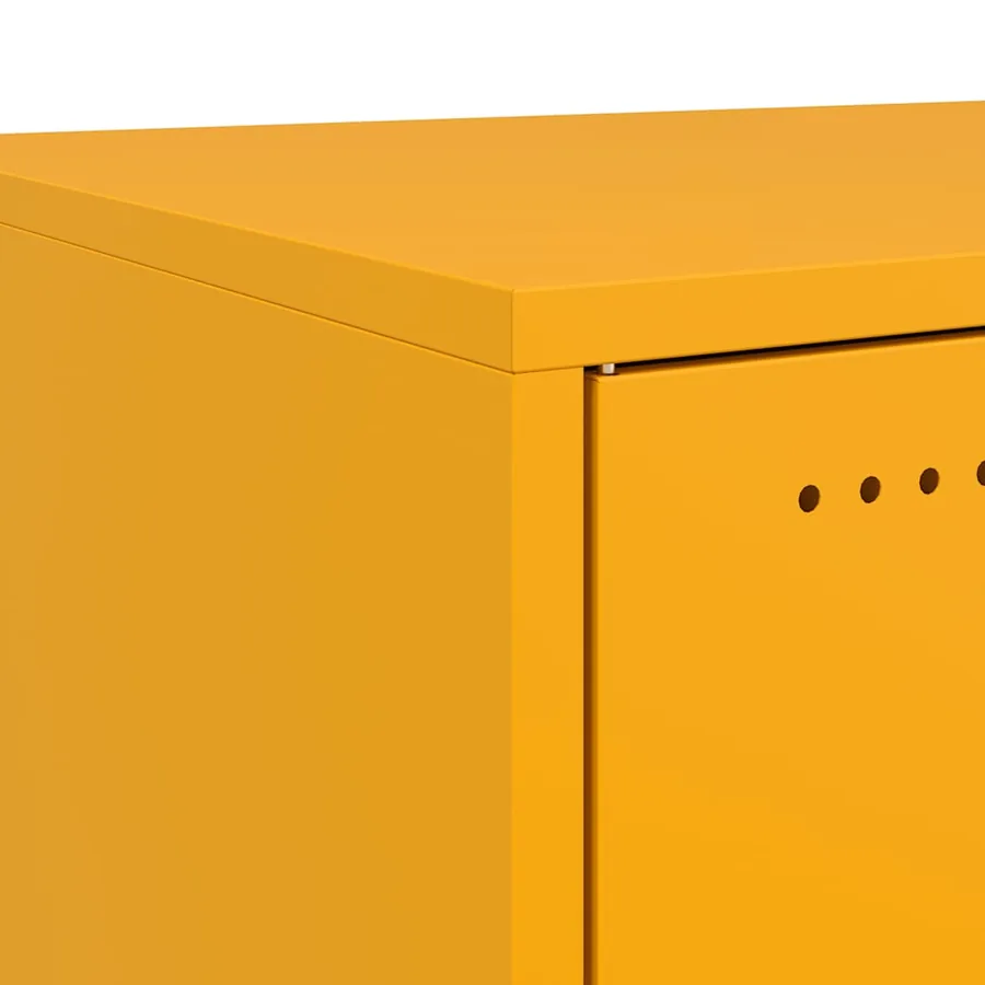 Table de chevet jaune moutarde 36x39x43,5 cm acier - 11