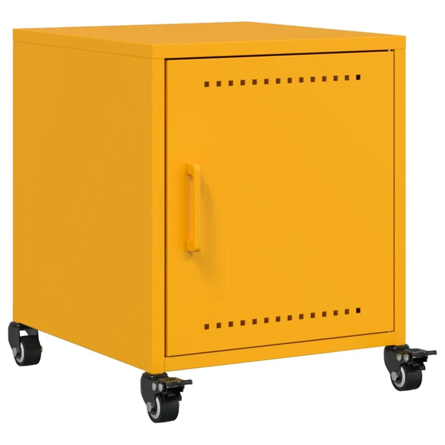 Table de chevet jaune moutarde 36x39x43,5 cm acier - 2