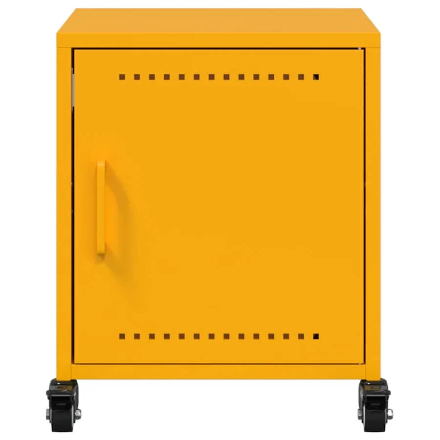 Table de chevet jaune moutarde 36x39x43,5 cm acier - 6