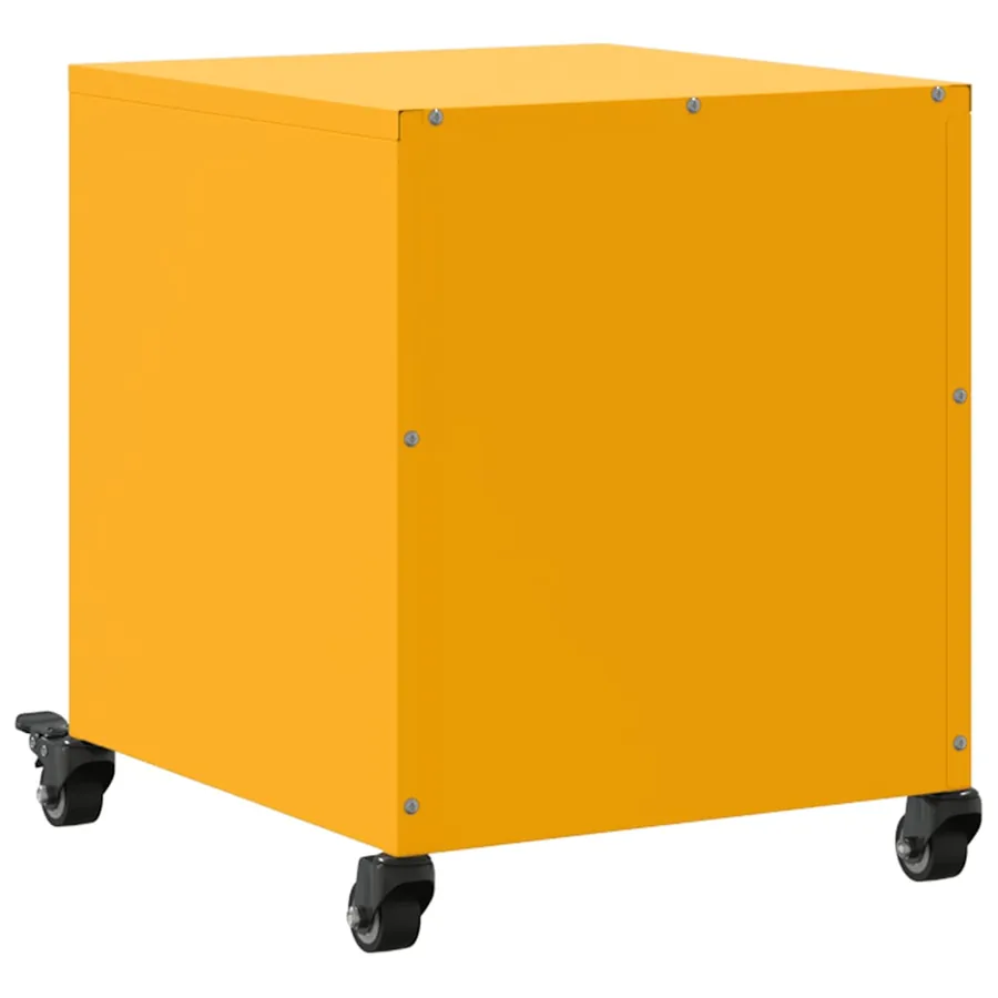 Table de chevet jaune moutarde 36x39x43,5 cm acier - 8