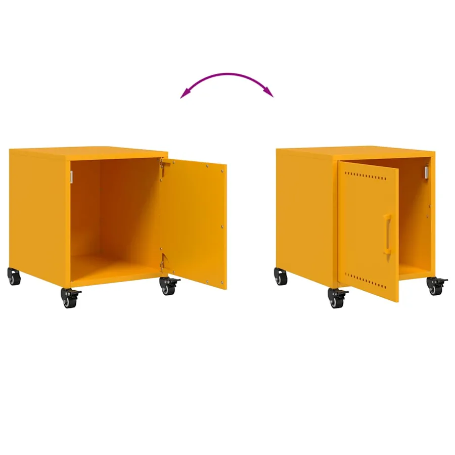 Table de chevet jaune moutarde 36x39x43,5 cm acier - 9