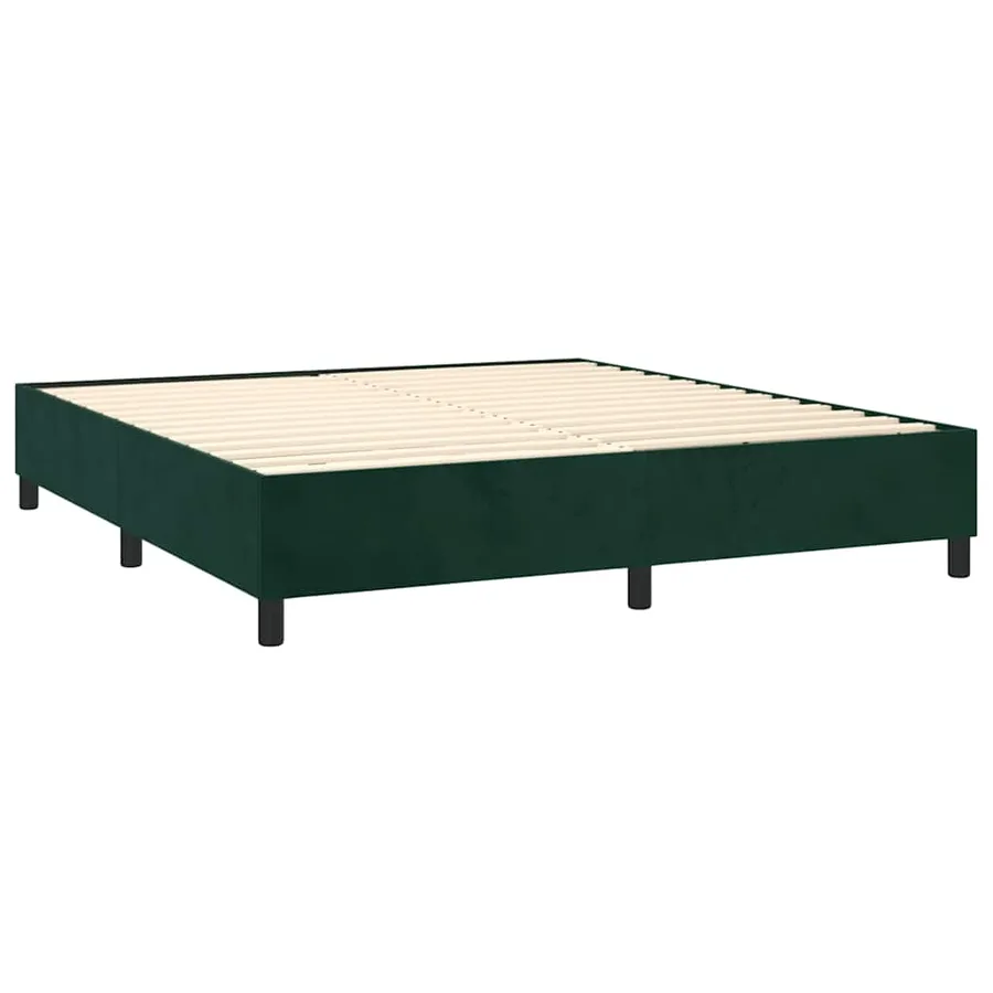 Sommier à lattes de lit et matelas Vert foncé 160x200cm Velours - 4