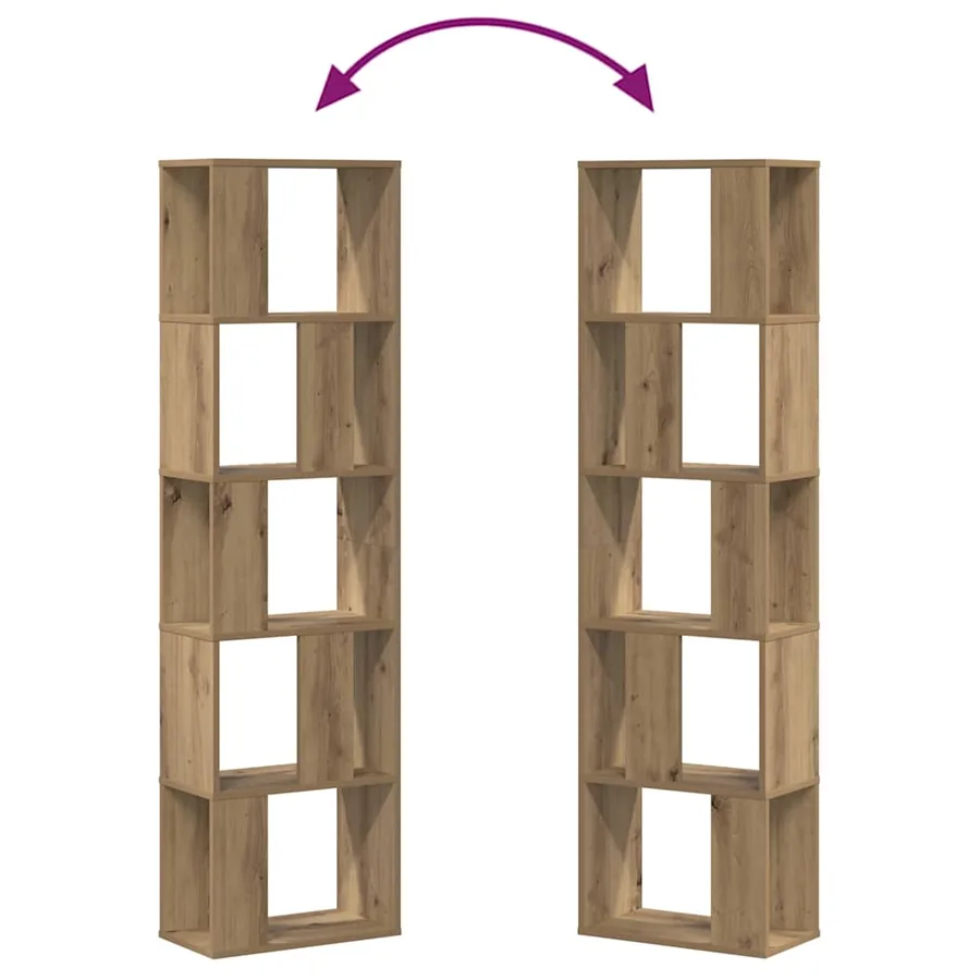 Bibliothèque 5 niveaux chêne artisanal bois ingénierie - 7