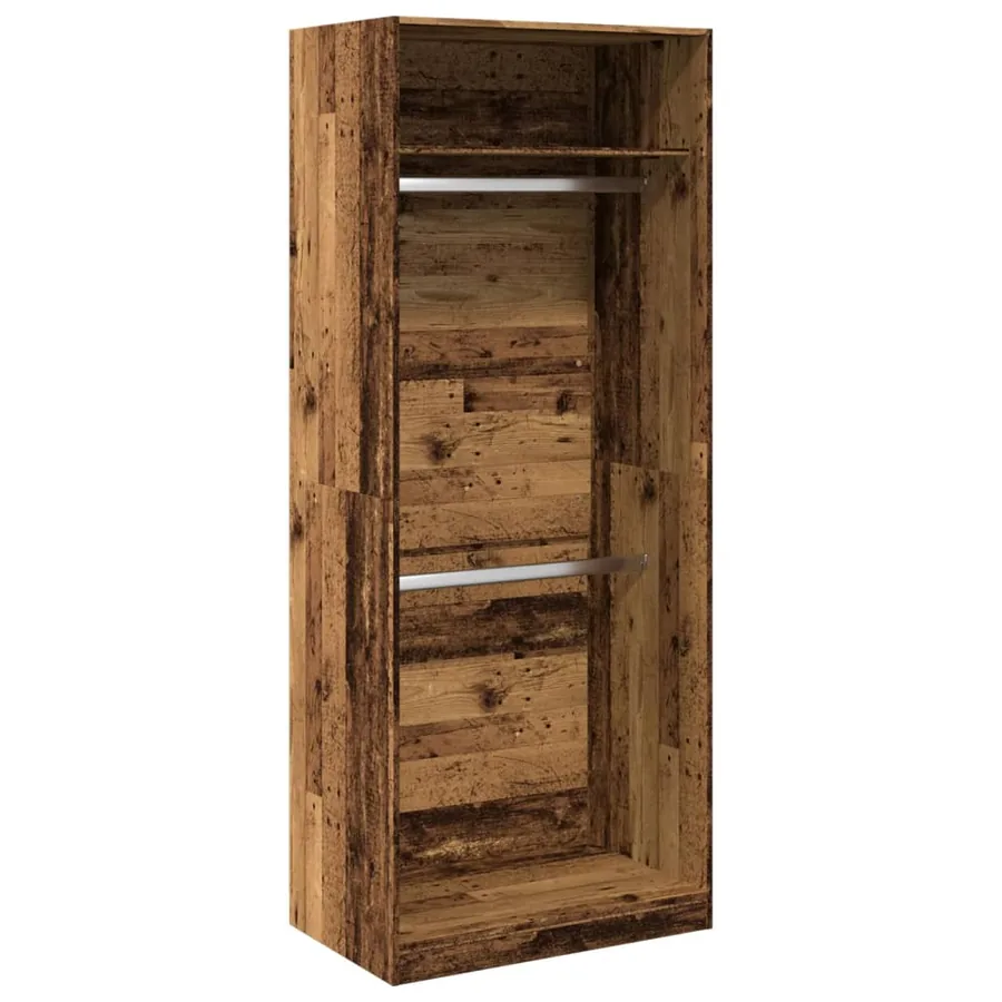 Garde-robe vieux bois 80x50x200 cm bois d'ingénierie - 2