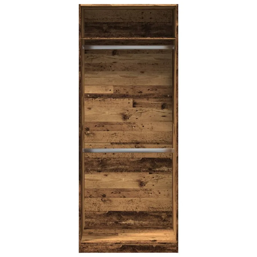 Garde-robe vieux bois 80x50x200 cm bois d'ingénierie - 4