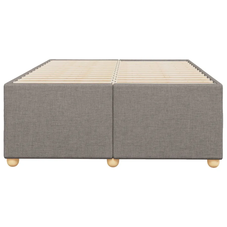 Cadre de lit sans matelas taupe 120x200 cm tissu - 4