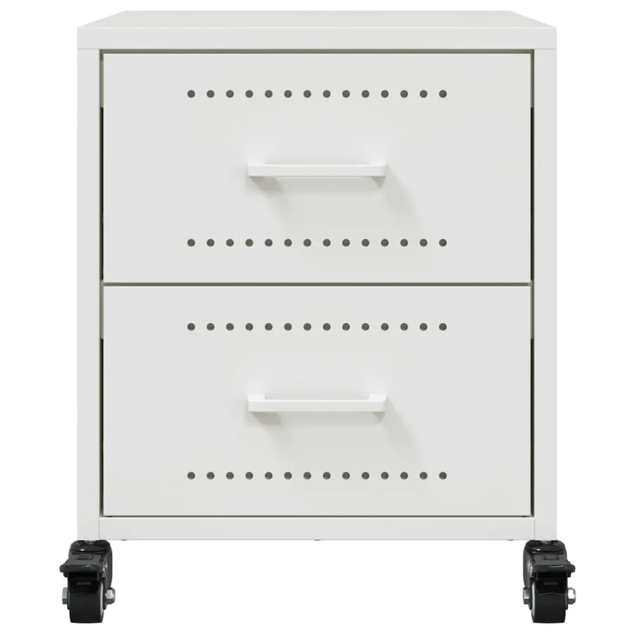 Table de chevet blanc 36x39x43,5 cm acier - 6