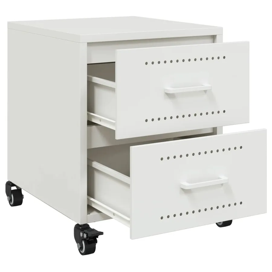 Table de chevet blanc 36x39x43,5 cm acier - 9