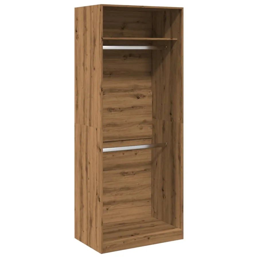 Garde-robe chêne artisanal 80x50x200 cm bois d'ingénierie - 2