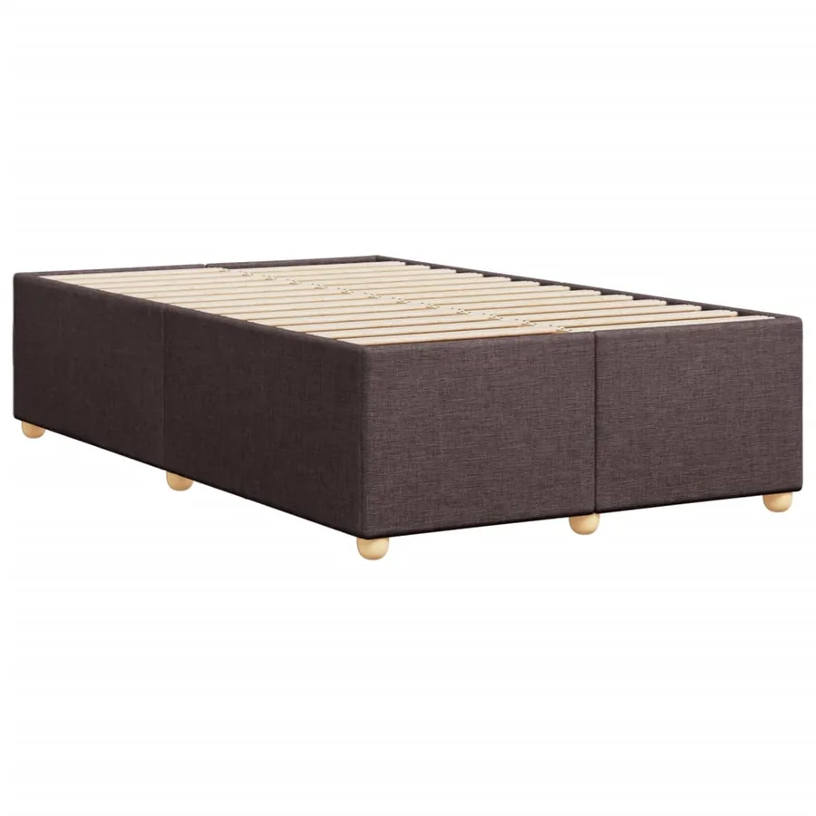 Cadre de lit sans matelas marron foncé 120x190 cm tissu - 6