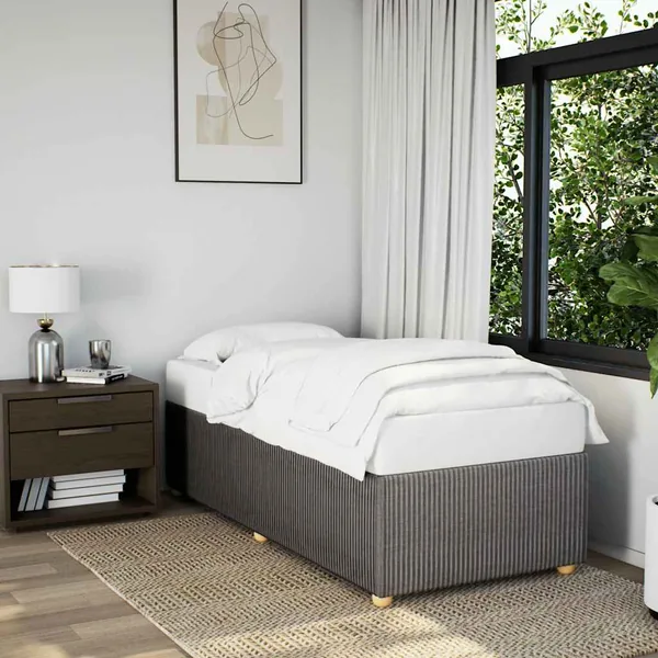 Cadre de lit sans matelas taupe 90x190 cm tissu