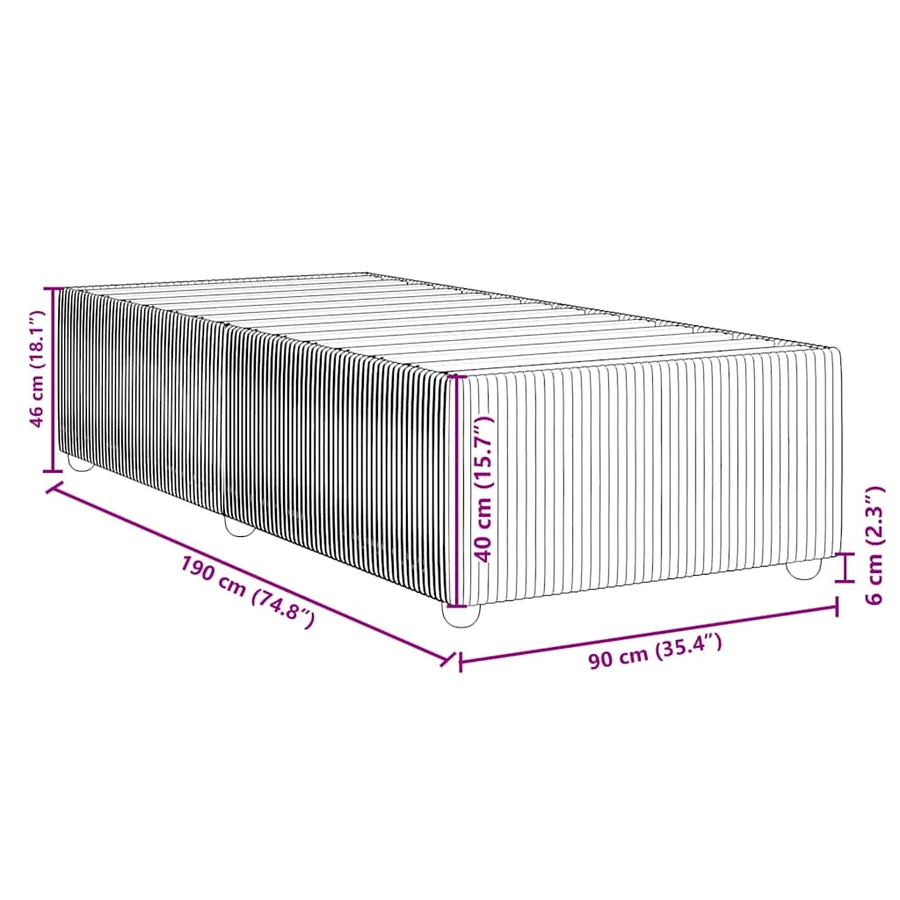 Cadre de lit sans matelas taupe 90x190 cm tissu - 9