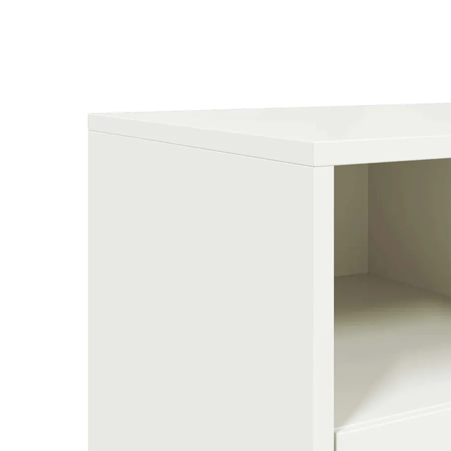 Meuble TV blanc 100,5x39x60,5 cm acier - 10
