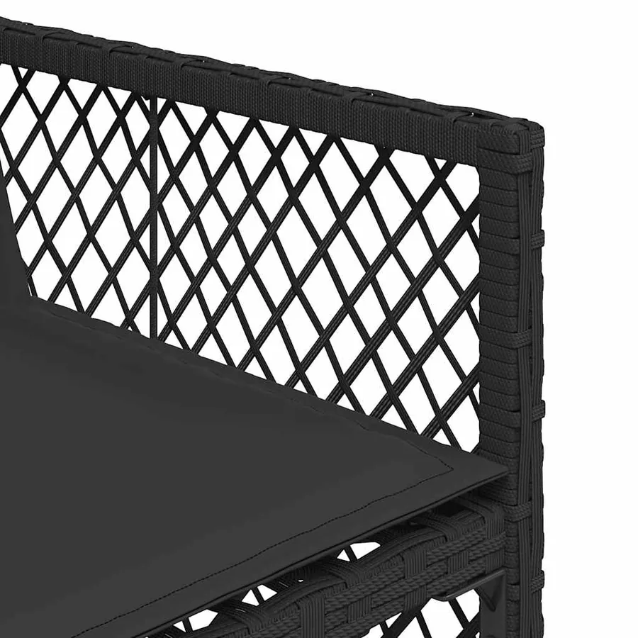 Ensemble à manger de jardin 13 pcs coussins noir résine tressée - 9