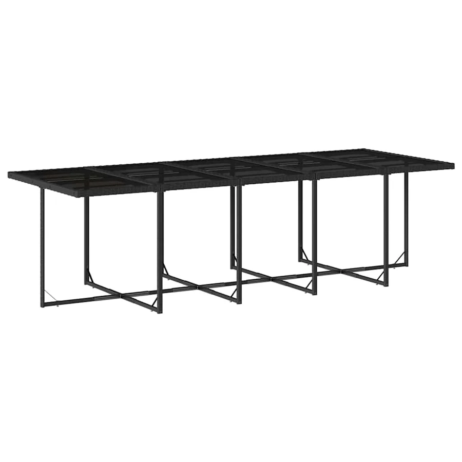 Ensemble à manger de jardin 11 pcs coussins noir résine tressée - 3