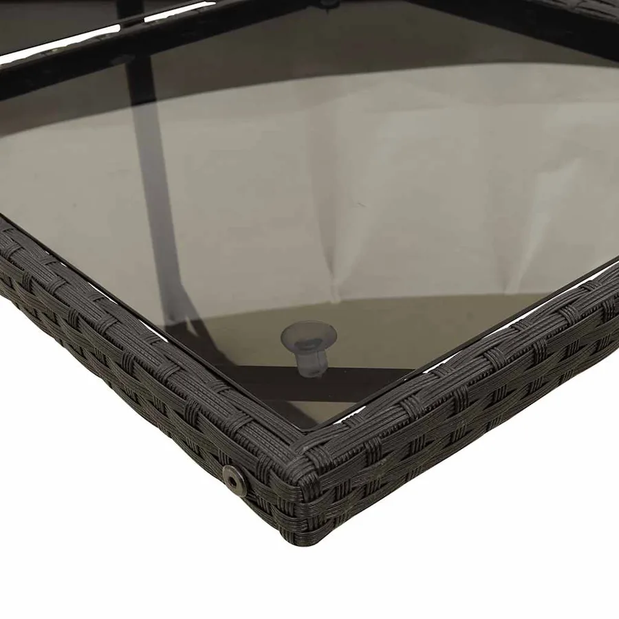 Ensemble à manger de jardin 17 pcs coussins noir résine tressée - 8