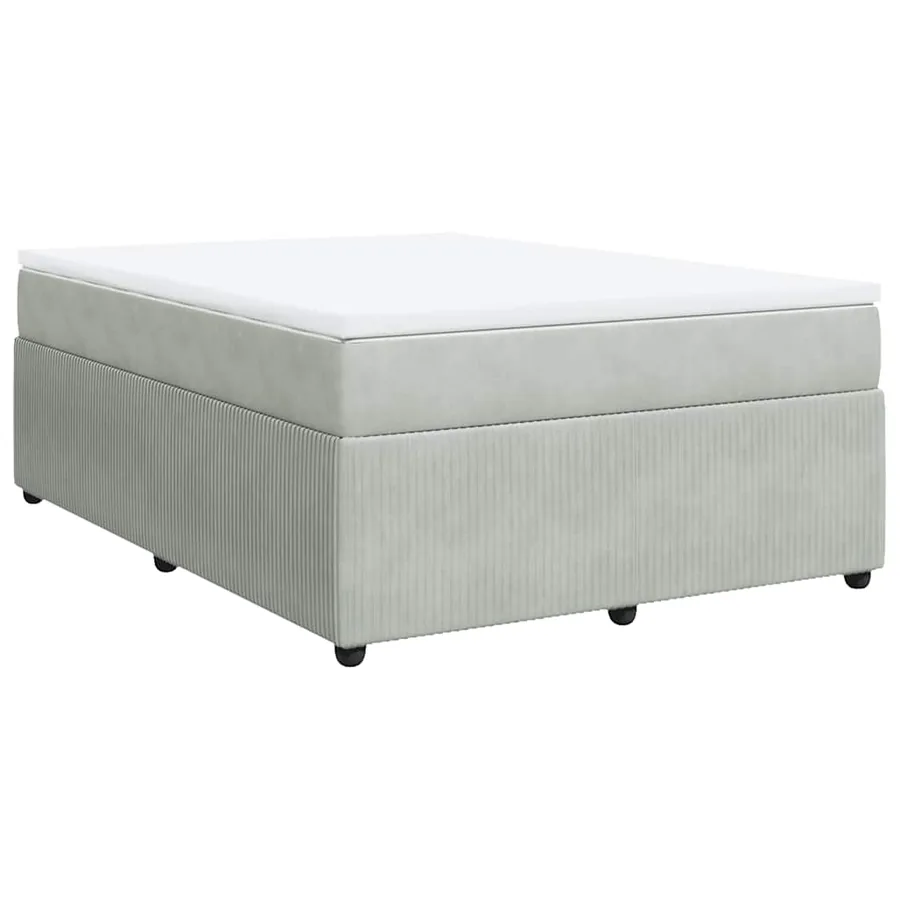 Sommier à lattes de lit et matelas Gris clair 160x200cm Velours - 2
